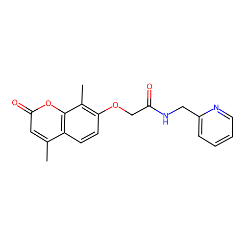 2-((4,8-dimethyl-2-oxo-2H-chromen-7-yl)oxy)-N-(pyridin-2-ylmethyl)acetamide structure