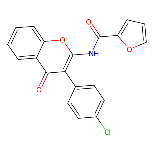 N-(3-(4-chlorophenyl)-4-oxo-4H-chromen-2-yl)furan-2-carboxamide structure