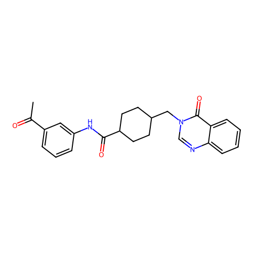 N-(3-acetylphenyl)-4-((4-oxoquinazolin-3(4H)-yl)methyl)cyclohexanecarboxamide structure