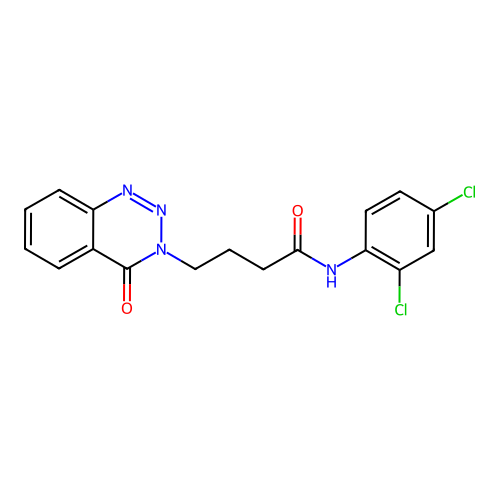 N-(2,4-dichlorophenyl)-4-(4-oxo-1,2,3-benzotriazin-3(4H)-yl)butanamide structure
