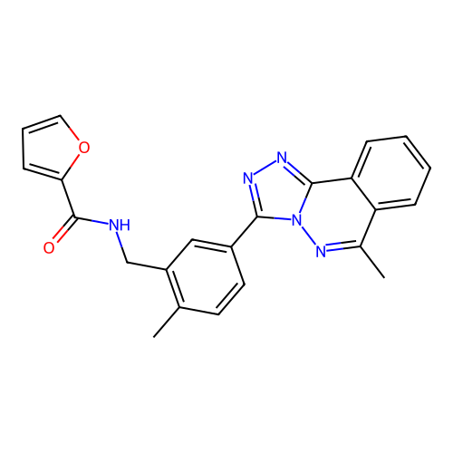 N-(2-methyl-5-(6-methyl-[1,2,4]triazolo[3,4-a]phthalazin-3-yl)benzyl)furan-2-carboxamide structure