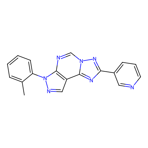 2-(pyridin-3-yl)-7-(o-tolyl)-7H-pyrazolo[4,3-e][1,2,4]triazolo[1,5-c]pyrimidine structure