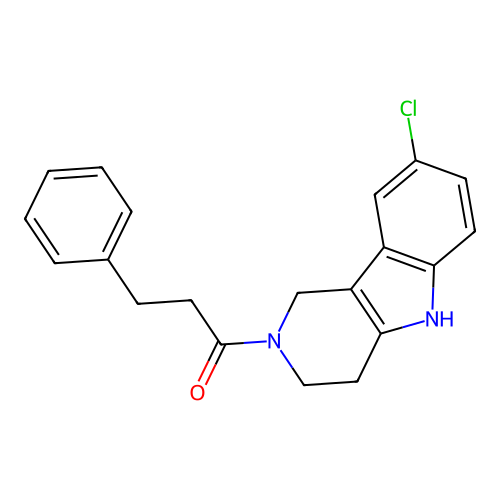8-chloro-2-(3-phenylpropanoyl)-2,3,4,5-tetrahydro-1H-pyrido[4,3-b]indole structure