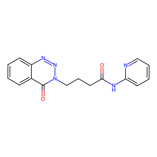 4-(4-oxo-1,2,3-benzotriazin-3(4H)-yl)-N-(pyridin-2-yl)butanamide structure
