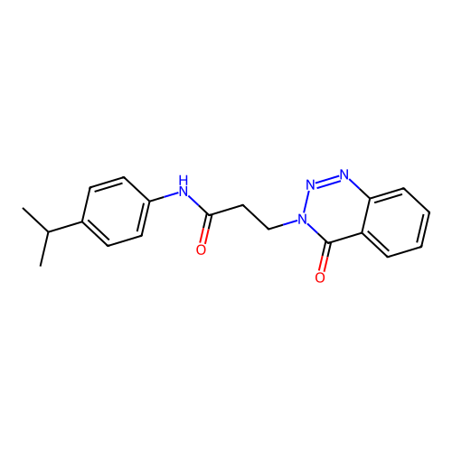 3-(4-oxo-1,2,3-benzotriazin-3(4H)-yl)-N-[4-(propan-2-yl)phenyl]propanamide structure