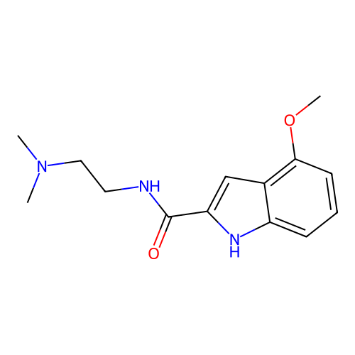 N-(2-(dimethylamino)ethyl)-4-methoxy-1H-indole-2-carboxamide structure