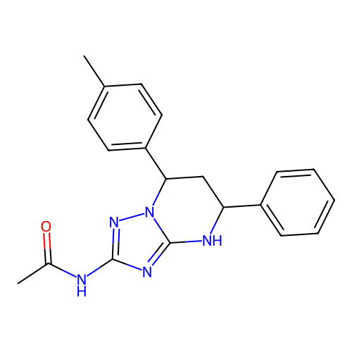 N-(5-phenyl-7-(p-tolyl)-4,5,6,7-tetrahydro-[1,2,4]triazolo[1,5-a]pyrimidin-2-yl)acetamide structure