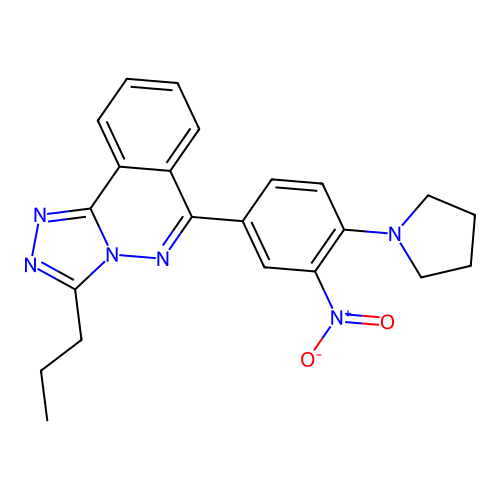 6-[3-Nitro-4-(pyrrolidin-1-yl)phenyl]-3-propyl[1,2,4]triazolo[3,4-a]phthalazine structure