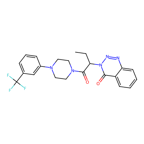 3-(1-oxo-1-(4-(3-(trifluoromethyl)phenyl)piperazin-1-yl)butan-2-yl)benzo[d][1,2,3]triazin-4(3H)-one structure