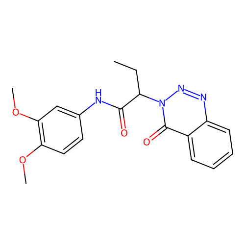 N-(3,4-dimethoxyphenyl)-2-(4-oxo-1,2,3-benzotriazin-3(4H)-yl)butanamide structure