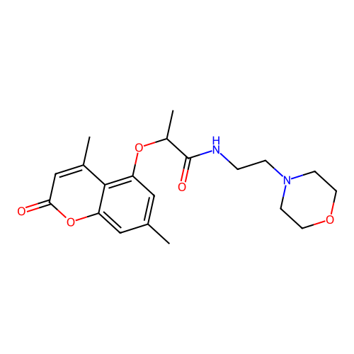 2-((4,7-dimethyl-2-oxo-2H-chromen-5-yl)oxy)-N-(2-morpholinoethyl)propanamide structure
