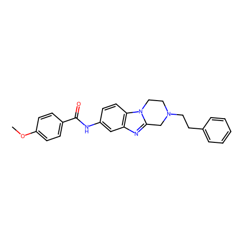 4-methoxy-N-(2-phenethyl-1,2,3,4-tetrahydrobenzo[4,5]imidazo[1,2-a]pyrazin-8-yl)benzamide structure