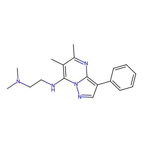 N-[2-(dimethylamino)ethyl]-5,6-dimethyl-3-phenylpyrazolo[1,5-a]pyrimidin-7-amine structure