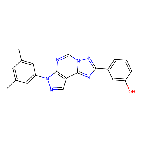 3-[3-(3,5-Dimethylphenyl)-6-hydropyrazolo[5,4-d]1,2,4-triazolo[1,5-e]pyrimidin-8-yl]phenol structure