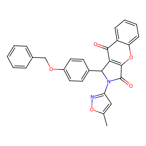 1-(4-(benzyloxy)phenyl)-2-(5-methylisoxazol-3-yl)-1,2-dihydrochromeno[2,3-c]pyrrole-3,9-dione structure