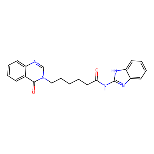 N-(1H-benzimidazol-2-yl)-6-(4-oxoquinazolin-3(4H)-yl)hexanamide structure