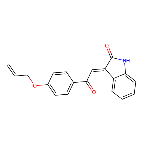 (E)-3-(2-(4-(allyloxy)phenyl)-2-oxoethylidene)indolin-2-one structure