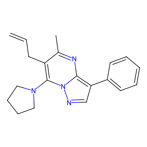 6-Allyl-5-methyl-3-phenyl-7-(pyrrolidin-1-yl)pyrazolo[1,5-a]pyrimidine structure