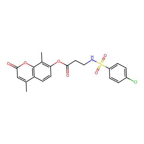 4,8-dimethyl-2-oxo-2H-chromen-7-yl 3-(4-chlorophenylsulfonamido)propanoate structure
