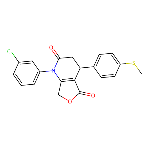 1-(3-chlorophenyl)-4-(4-(methylthio)phenyl)-3,4-dihydrofuro[3,4-b]pyridine-2,5(1H,7H)-dione structure