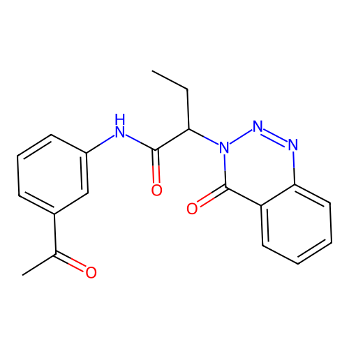 N-(3-acetylphenyl)-2-(4-oxo-1,2,3-benzotriazin-3(4H)-yl)butanamide structure