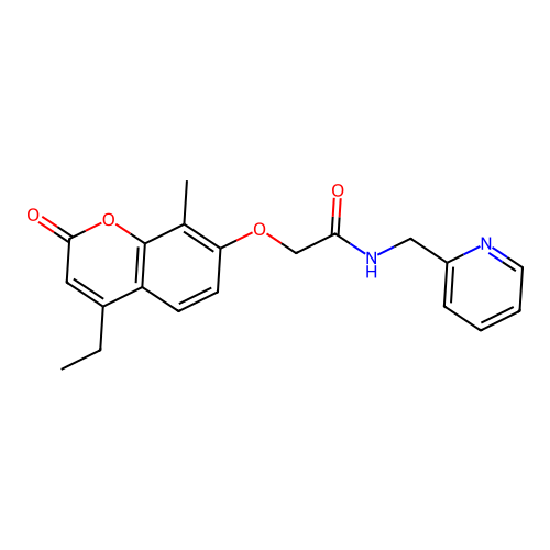 2-[(4-ethyl-8-methyl-2-oxo-2H-chromen-7-yl)oxy]-N-(pyridin-2-ylmethyl)acetamide structure