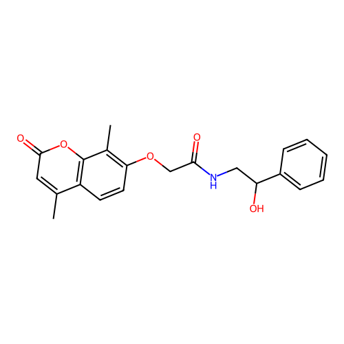 2-((4,8-dimethyl-2-oxo-2H-chromen-7-yl)oxy)-N-(2-hydroxy-2-phenylethyl)acetamide structure