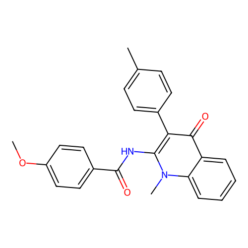 4-methoxy-N-[1-methyl-3-(4-methylphenyl)-4-oxoquinolin-2-yl]benzamide structure