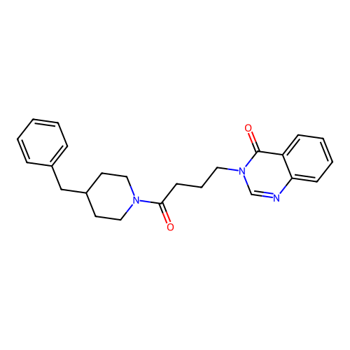 3-[4-(4-benzylpiperidino)-4-oxobutyl]-4(3H)-quinazolinone structure
