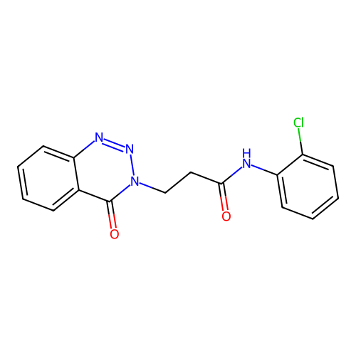 N-(2-chlorophenyl)-3-(4-oxo-1,2,3-benzotriazin-3(4H)-yl)propanamide structure