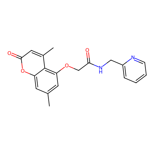2-[(4,7-dimethyl-2-oxo-2H-chromen-5-yl)oxy]-N-(pyridin-2-ylmethyl)acetamide structure