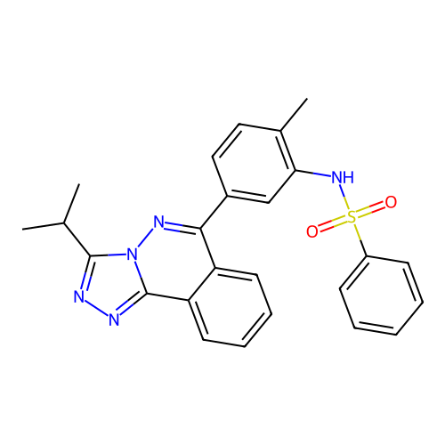 N-(5-(3-isopropyl-[1,2,4]triazolo[3,4-a]phthalazin-6-yl)-2-methylphenyl)benzenesulfonamide structure