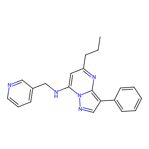 3-phenyl-5-propyl-N-(pyridin-3-ylmethyl)pyrazolo[1,5-a]pyrimidin-7-amine structure