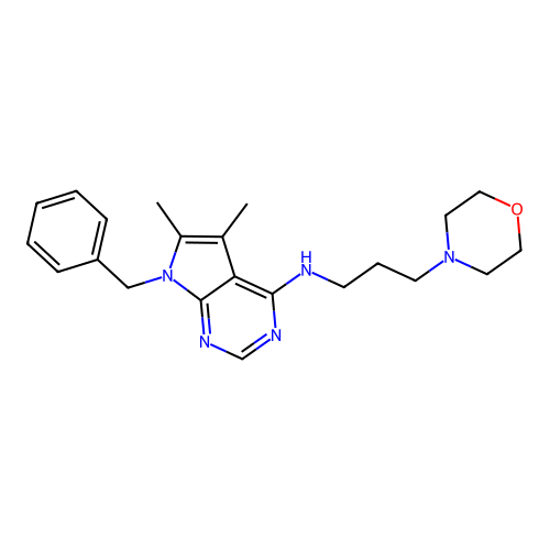 7-benzyl-5,6-dimethyl-N-(3-morpholin-4-ylpropyl)pyrrolo[2,3-d]pyrimidin-4-amine structure