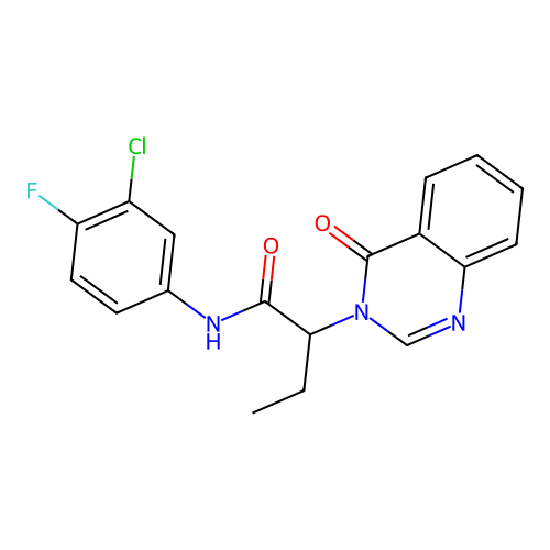 N-(3-chloro-4-fluorophenyl)-2-(4-oxoquinazolin-3(4H)-yl)butanamide structure