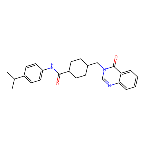 N-(4-isopropylphenyl)-4-((4-oxoquinazolin-3(4H)-yl)methyl)cyclohexanecarboxamide structure