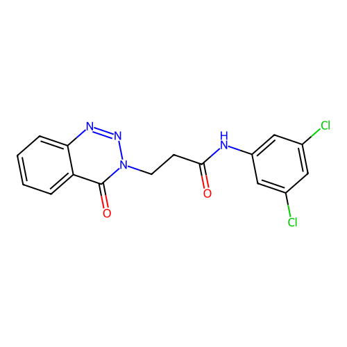 N-(3,5-dichlorophenyl)-3-(4-oxo-1,2,3-benzotriazin-3(4H)-yl)propanamide structure