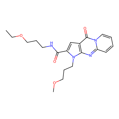 N-(3-ethoxypropyl)-1-(3-methoxypropyl)-4-oxo-1,4-dihydropyrido[1,2-a]pyrrolo[2,3-d]pyrimidine-2-carboxamide structure