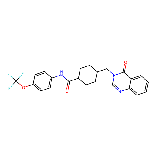 4-[(4-oxoquinazolin-3-yl)methyl]-N-[4-(trifluoromethoxy)phenyl]cyclohexane-1-carboxamide structure