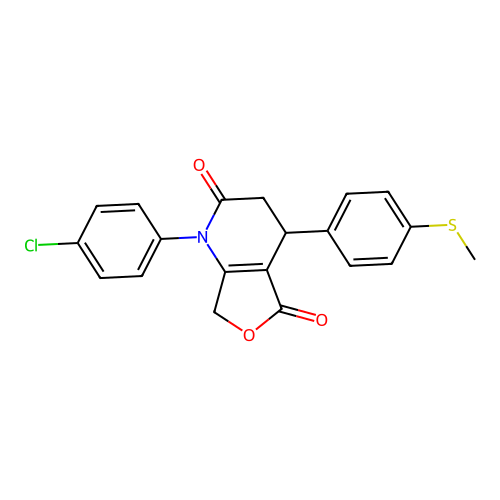 1-(4-chlorophenyl)-4-(4-(methylthio)phenyl)-3,4-dihydrofuro[3,4-b]pyridine-2,5(1H,7H)-dione structure