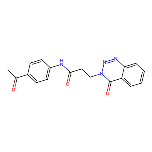 N-(4-acetylphenyl)-3-(4-oxo-1,2,3-benzotriazin-3(4H)-yl)propanamide structure