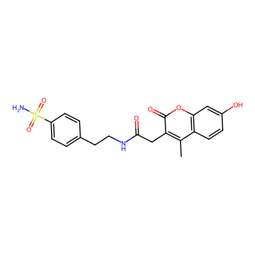 2-(7-hydroxy-4-methyl-2-oxo-2H-chromen-3-yl)-N-(4-sulfamoylphenethyl)acetamide structure