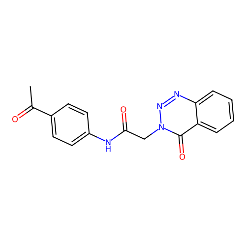 N-(4-acetylphenyl)-2-(4-oxo-1,2,3-benzotriazin-3(4H)-yl)acetamide structure
