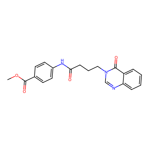 methyl 4-{[4-(4-oxoquinazolin-3(4H)-yl)butanoyl]amino}benzoate structure