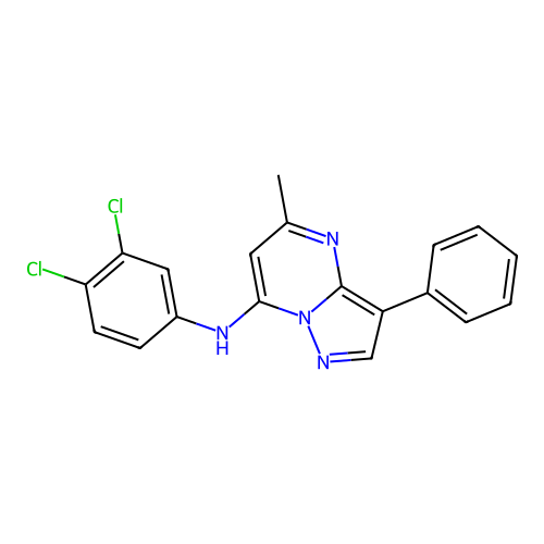 N-(3,4-dichlorophenyl)-5-methyl-3-phenylpyrazolo[1,5-a]pyrimidin-7-amine structure