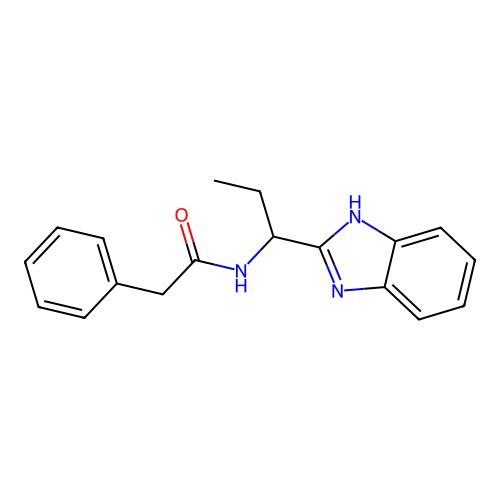 N-[1-(1H-benzimidazol-2-yl)propyl]-2-phenylacetamide structure