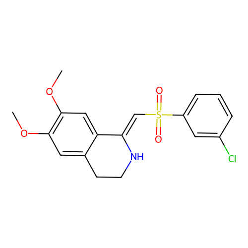(1Z)-1-[(3-chlorophenyl)sulfonylmethylidene]-6,7-dimethoxy-3,4-dihydro-2H-isoquinoline structure