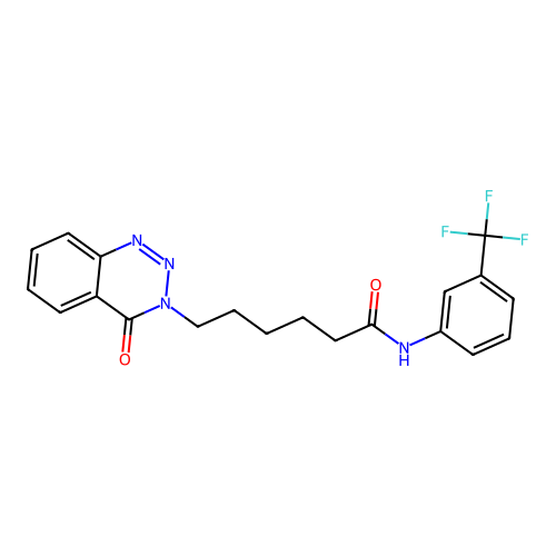 6-(4-oxo-1,2,3-benzotriazin-3(4H)-yl)-N-[3-(trifluoromethyl)phenyl]hexanamide structure