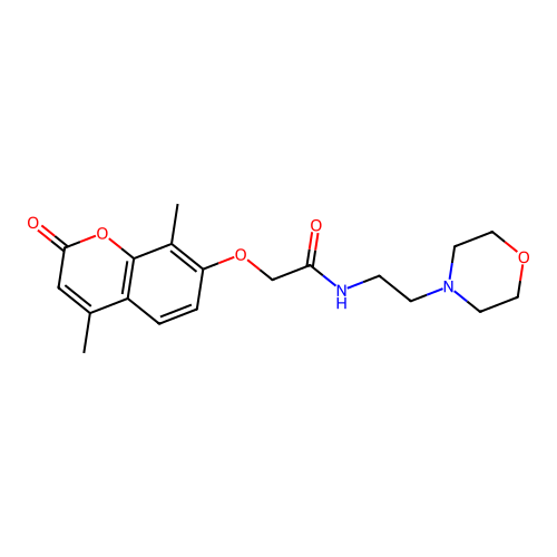 2-(4,8-dimethyl-2-oxochromen-7-yl)oxy-N-(2-morpholin-4-ylethyl)acetamide structure