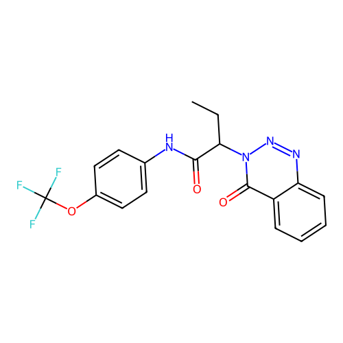 2-(4-oxo-1,2,3-benzotriazin-3(4H)-yl)-N-[4-(trifluoromethoxy)phenyl]butanamide structure